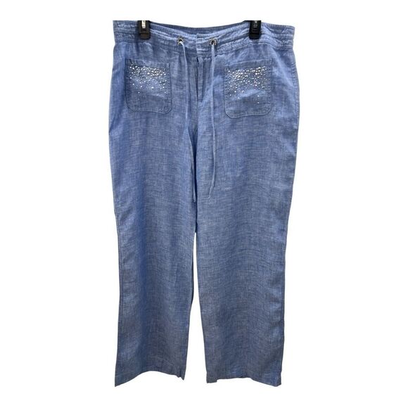 INC International Concepts Light Blue Linen Pants - Picture 1 of 6